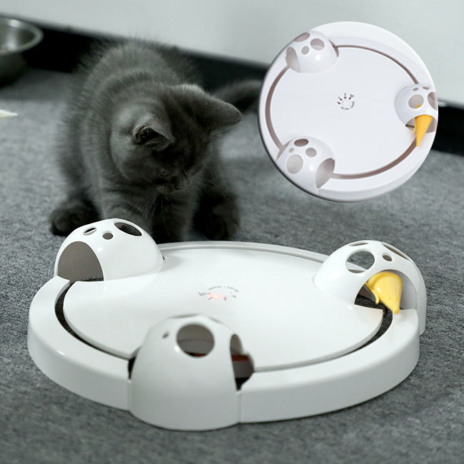 Electric Cat Toy  Wheel Crazy White Cat Catching Mouse Automatic Turntable Cats Toys  (49)  ⭐⭐⭐⭐⭐