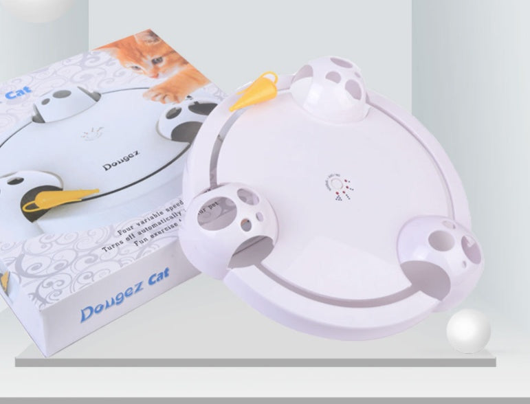 Electric Cat Toy  Wheel Crazy White Cat Catching Mouse Automatic Turntable Cats Toys  (49)  ⭐⭐⭐⭐⭐