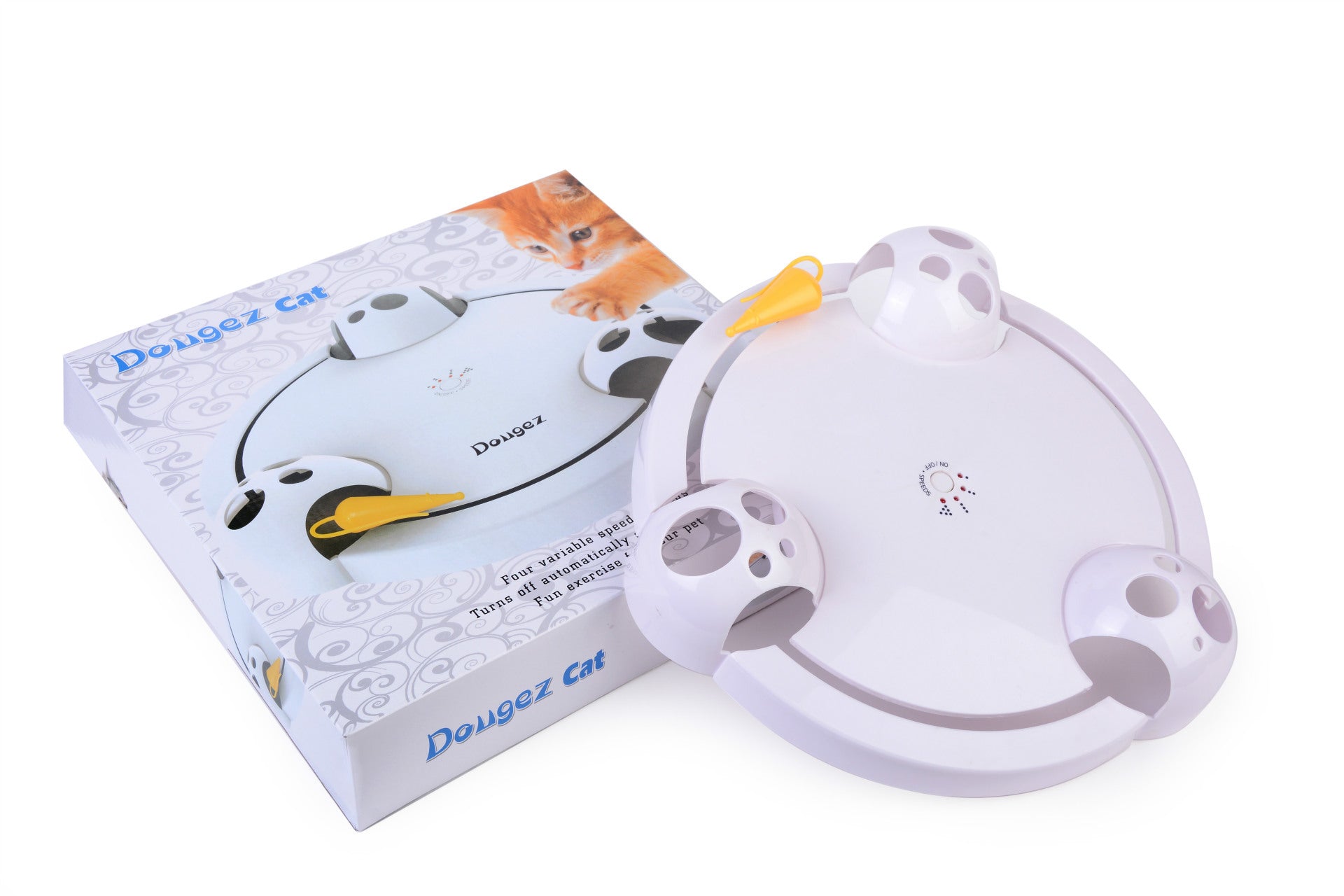 Electric Cat Toy  Wheel Crazy White Cat Catching Mouse Automatic Turntable Cats Toys  (49)  ⭐⭐⭐⭐⭐