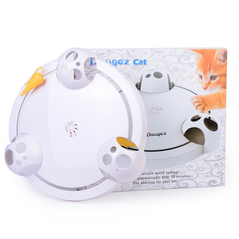 Electric Cat Toy  Wheel Crazy White Cat Catching Mouse Automatic Turntable Cats Toys  (49)  ⭐⭐⭐⭐⭐
