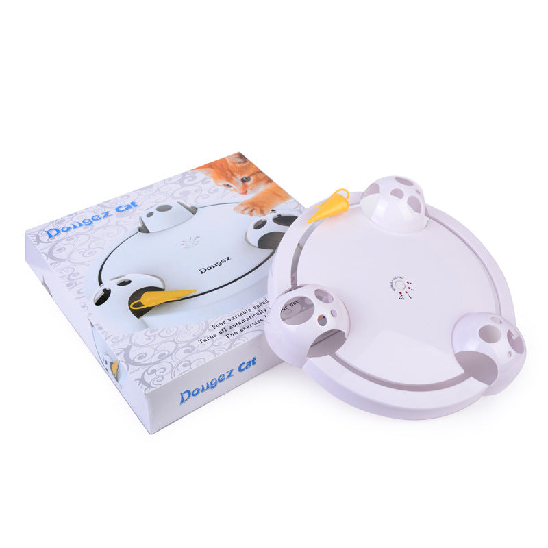 Electric Cat Toy  Wheel Crazy White Cat Catching Mouse Automatic Turntable Cats Toys  (49)  ⭐⭐⭐⭐⭐