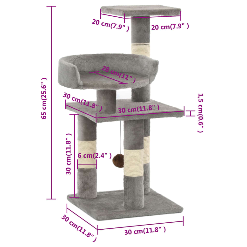 Cat Scratching Post with Sisal Scratching Columns 65 cm   Cat Scratching Post  (61) ⭐⭐⭐⭐⭐